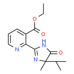 ChemSpider 2D Image | ETHYL 2-(4-ISOPROPYL-4-METHYL-5-OXO-1H-IMIDAZOL-2-YL)PYRIDINE-3-CARBOXYLATE | C15H19N3O3