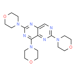 ChemSpider 2D Image | 2,4,6-tri-4-morpholinylpyrimido(5,4-d)pyrimidine | C18H25N7O3