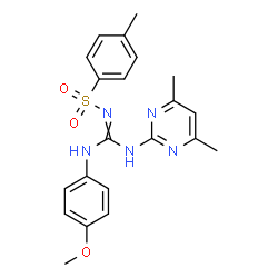 ChemSpider 2D Image | N-{[(4,6-Dimethyl-2-pyrimidinyl)amino][(4-methoxyphenyl)amino]methylene}-4-methylbenzenesulfonamide | C21H23N5O3S