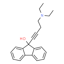 ChemSpider 2D Image | 9-(4-Diethylamino-but-1-ynyl)-9H-fluoren-9-ol | C21H23NO