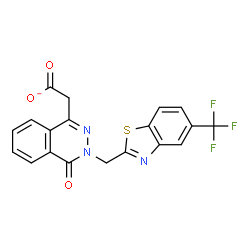 ChemSpider 2D Image | (4-Oxo-3-{[5-(trifluoromethyl)-1,3-benzothiazol-2-yl]methyl}-3,4-dihydro-1-phthalazinyl)acetate | C19H11F3N3O3S