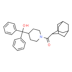 ChemSpider 2D Image | Adamantan-2-yl{4-[hydroxy(diphenyl)methyl]-1-piperidinyl}methanone | C29H35NO2