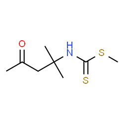 ChemSpider 2D Image | Methyl (2-methyl-4-oxo-2-pentanyl)carbamodithioate | C8H15NOS2