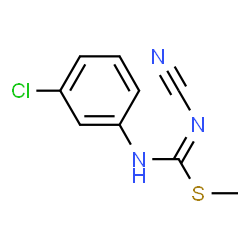 ChemSpider 2D Image | Methyl N-(3-chlorophenyl)-N'-cyanocarbamimidothioate | C9H8ClN3S