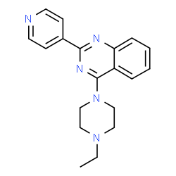 ChemSpider 2D Image | 4-(4-Ethyl-1-piperazinyl)-2-(4-pyridinyl)quinazoline | C19H21N5