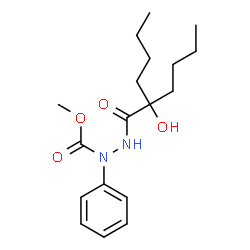 ChemSpider 2D Image | Methyl 2-(2-butyl-2-hydroxyhexanoyl)-1-phenylhydrazinecarboxylate | C18H28N2O4