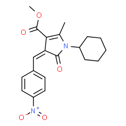 ChemSpider 2D Image | Methyl (4Z)-1-cyclohexyl-2-methyl-4-(4-nitrobenzylidene)-5-oxo-4,5-dihydro-1H-pyrrole-3-carboxylate | C20H22N2O5