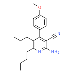 ChemSpider 2D Image | 2-Amino-6-butyl-4-(4-methoxyphenyl)-5-propylnicotinonitrile | C20H25N3O