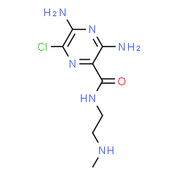 ChemSpider 2D Image | 3,5-Diamino-6-chloro-N-[2-(methylamino)ethyl]-2-pyrazinecarboxamide | C8H13ClN6O
