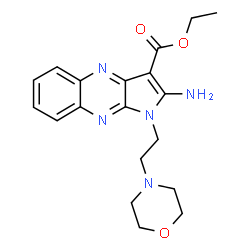 ChemSpider 2D Image | Ethyl 2-amino-1-[2-(4-morpholinyl)ethyl]-1H-pyrrolo[2,3-b]quinoxaline-3-carboxylate | C19H23N5O3