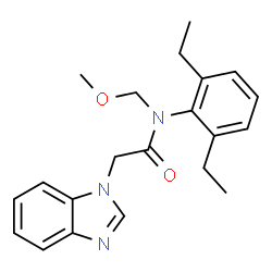 ChemSpider 2D Image | 2-(1H-Benzimidazol-1-yl)-N-(2,6-diethylphenyl)-N-(methoxymethyl)acetamide | C21H25N3O2