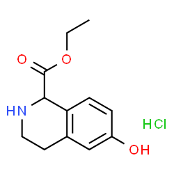 ChemSpider 2D Image | Ethyl 6-hydroxy-1,2,3,4-tetrahydroisoquinoline-1-carboxylate hydrochloride | C12H16ClNO3