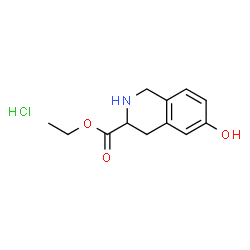 ChemSpider 2D Image | Ethyl 6-hydroxy-1,2,3,4-tetrahydroisoquinoline-3-carboxylate hydrochloride | C12H16ClNO3