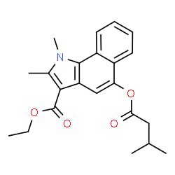 ChemSpider 2D Image | Ethyl 1,2-dimethyl-5-[(3-methylbutanoyl)oxy]-1H-benzo[g]indole-3-carboxylate | C22H25NO4