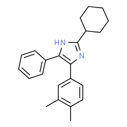 ChemSpider 2D Image | 2-Cyclohexyl-4-(3,4-dimethylphenyl)-5-phenyl-1H-imidazole | C23H26N2