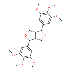 ChemSpider 2D Image | (1R,3aR,4R,6aR)-1,4-Bis(3,4,5-trimethoxyphenyl)tetrahydro-1H,3H-furo[3,4-c]furan | C24H30O8