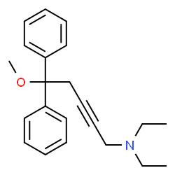 ChemSpider 2D Image | Diethyl-(5-methoxy-5,5-diphenyl-pent-2-ynyl)-amine | C22H27NO