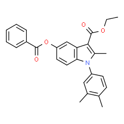 ChemSpider 2D Image | Ethyl 5-(benzoyloxy)-1-(3,4-dimethylphenyl)-2-methyl-1H-indole-3-carboxylate | C27H25NO4
