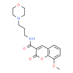 ChemSpider 2D Image | 8-Methoxy-N-[3-(4-morpholinyl)propyl]-2-oxo-2H-chromene-3-carboxamide | C18H22N2O5