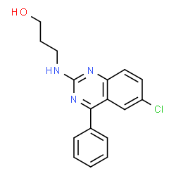 ChemSpider 2D Image | 3-[(6-Chloro-4-phenyl-2-quinazolinyl)amino]-1-propanol | C17H16ClN3O