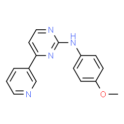 ChemSpider 2D Image | N-(4-Methoxyphenyl)-4-(3-pyridinyl)-2-pyrimidinamine | C16H14N4O