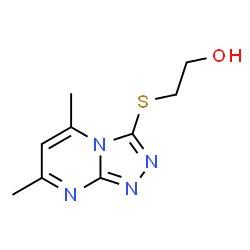 ChemSpider 2D Image | 2-(5,7-Dimethyl-[1,2,4]triazolo[4,3-a]pyrimidin-3-ylsulfanyl)-ethanol | C9H12N4OS