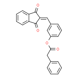 ChemSpider 2D Image | 3-[(1,3-Dioxo-1,3-dihydro-2H-inden-2-ylidene)methyl]phenyl phenylacetate | C24H16O4
