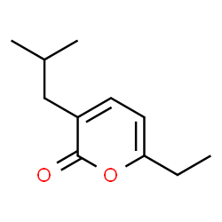ChemSpider 2D Image | 6-Ethyl-3-isobutyl-2H-pyran-2-one | C11H16O2