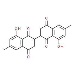 ChemSpider 2D Image | 8,8'-Dihydroxy-6,6'-dimethyl-2,2'-binaphthalene-1,1',4,4'-tetrone | C22H14O6