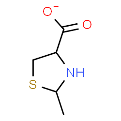 ChemSpider 2D Image | 2-Methyl-1,3-thiazolidine-4-carboxylate | C5H8NO2S