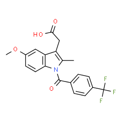 ChemSpider 2D Image | {5-Methoxy-2-methyl-1-[4-(trifluoromethyl)benzoyl]-1H-indol-3-yl}acetic acid | C20H16F3NO4