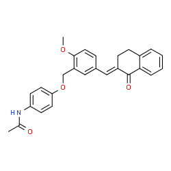 ChemSpider 2D Image | N-[4-({2-Methoxy-5-[(E)-(1-oxo-3,4-dihydro-2(1H)-naphthalenylidene)methyl]benzyl}oxy)phenyl]acetamide | C27H25NO4