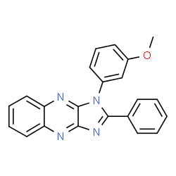 ChemSpider 2D Image | 1-(3-Methoxyphenyl)-2-phenyl-1H-imidazo[4,5-b]quinoxaline | C22H16N4O