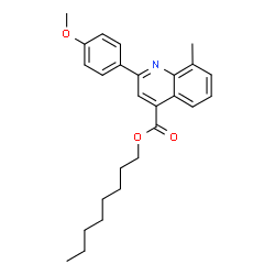 ChemSpider 2D Image | Octyl 2-(4-methoxyphenyl)-8-methyl-4-quinolinecarboxylate | C26H31NO3