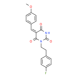 ChemSpider 2D Image | (5E)-1-[2-(4-Fluorophenyl)ethyl]-5-(4-methoxybenzylidene)-2,4,6(1H,3H,5H)-pyrimidinetrione | C20H17FN2O4