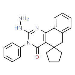 ChemSpider 2D Image | 2-Hydrazino-3-phenyl-3H-spiro[benzo[h]quinazoline-5,1'-cyclopentan]-4(6H)-one | C22H22N4O