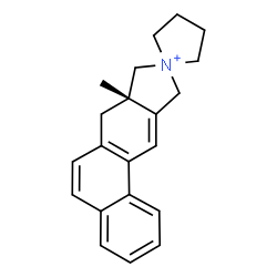ChemSpider 2D Image | (7aS)-7a-methylspiro[8,10-dihydro-7H-naphtho[1,2-f]isoindol-9-ium-9,1'-azolidin-1-ium] | C21H24N