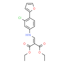 ChemSpider 2D Image | Diethyl ({[3-chloro-4-(2-furyl)phenyl]amino}methylene)malonate | C18H18ClNO5