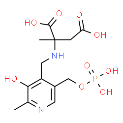 ChemSpider 2D Image | N-({3-Hydroxy-2-methyl-5-[(phosphonooxy)methyl]-4-pyridinyl}methyl)-2-methylaspartic acid | C13H19N2O9P