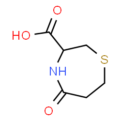 ChemSpider 2D Image | 5-Oxo-1,4-thiazepane-3-carboxylic acid | C6H9NO3S