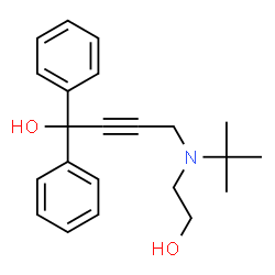 ChemSpider 2D Image | 4-[tert-butyl(2-hydroxyethyl)amino]-1,1-diphenylbut-2-yn-1-ol | C22H27NO2