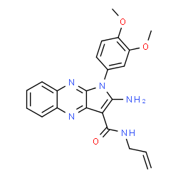ChemSpider 2D Image | N-Allyl-2-amino-1-(3,4-dimethoxyphenyl)-1H-pyrrolo[2,3-b]quinoxaline-3-carboxamide | C22H21N5O3