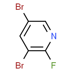 ChemSpider 2D Image | 3,5-Dibromo-2-fluoropyridine | C5H2Br2FN