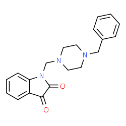 ChemSpider 2D Image | 1-(4-Benzyl-piperazin-1-ylmethyl)-1H-indole-2,3-dione | C20H21N3O2