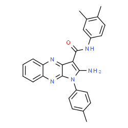 ChemSpider 2D Image | 2-Amino-N-(3,4-dimethylphenyl)-1-(4-methylphenyl)-1H-pyrrolo[2,3-b]quinoxaline-3-carboxamide | C26H23N5O