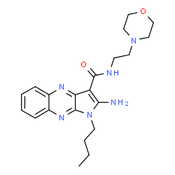 ChemSpider 2D Image | 2-Amino-1-butyl-N-[2-(4-morpholinyl)ethyl]-1H-pyrrolo[2,3-b]quinoxaline-3-carboxamide | C21H28N6O2