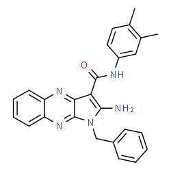 ChemSpider 2D Image | 2-Amino-1-benzyl-N-(3,4-dimethylphenyl)-1H-pyrrolo[2,3-b]quinoxaline-3-carboxamide | C26H23N5O