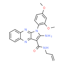 ChemSpider 2D Image | N-Allyl-2-amino-1-(2,4-dimethoxyphenyl)-1H-pyrrolo[2,3-b]quinoxaline-3-carboxamide | C22H21N5O3
