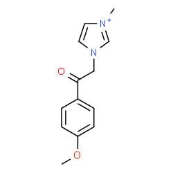 ChemSpider 2D Image | 1-[2-(4-Methoxyphenyl)-2-oxoethyl]-3-methyl-1H-imidazol-3-ium | C13H15N2O2