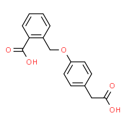 ChemSpider 2D Image | 2-((4-(Carboxymethyl)phenoxy)methyl)benzoic acid | C16H14O5
